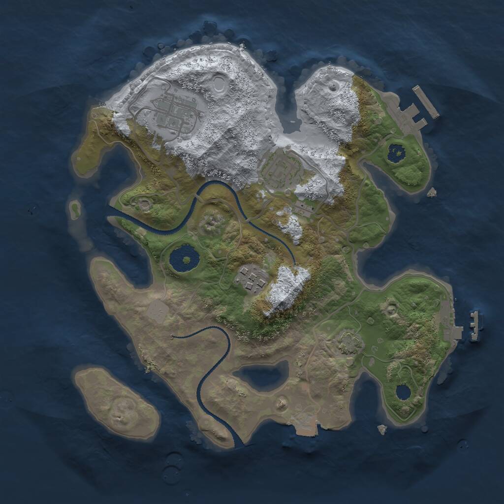 Rust Map: Procedural Map, Size: 2700, Seed: 1936000660, 7 Monuments