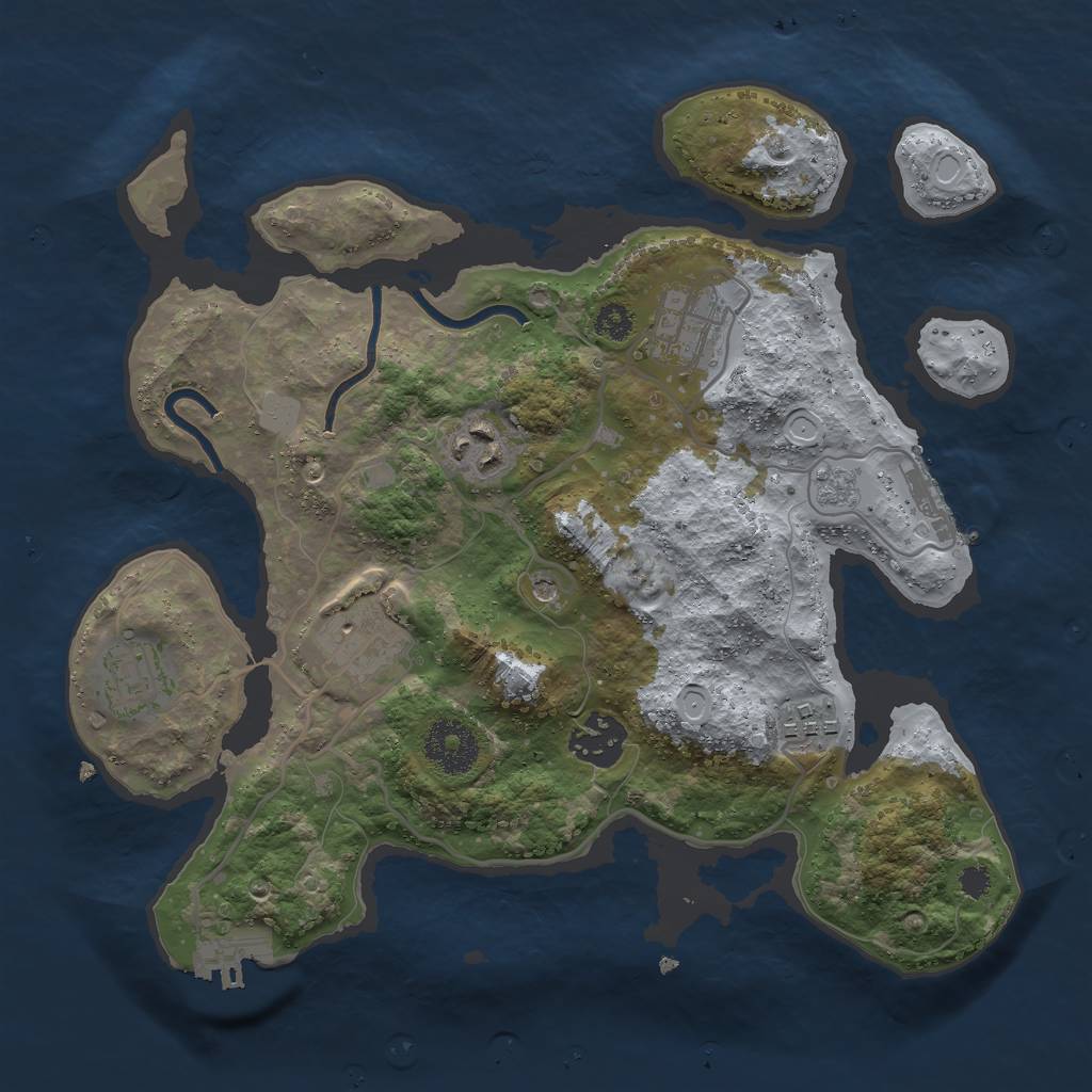 Rust Map: Procedural Map, Size: 3000, Seed: 1745120164, 15 Monuments