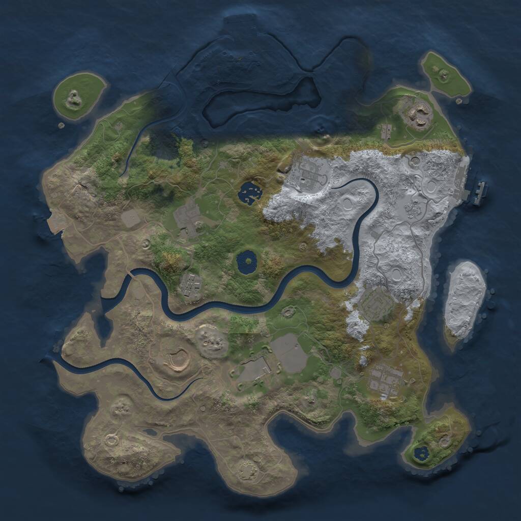 Rust Map: Procedural Map, Size: 3500, Seed: 11892535, 15 Monuments