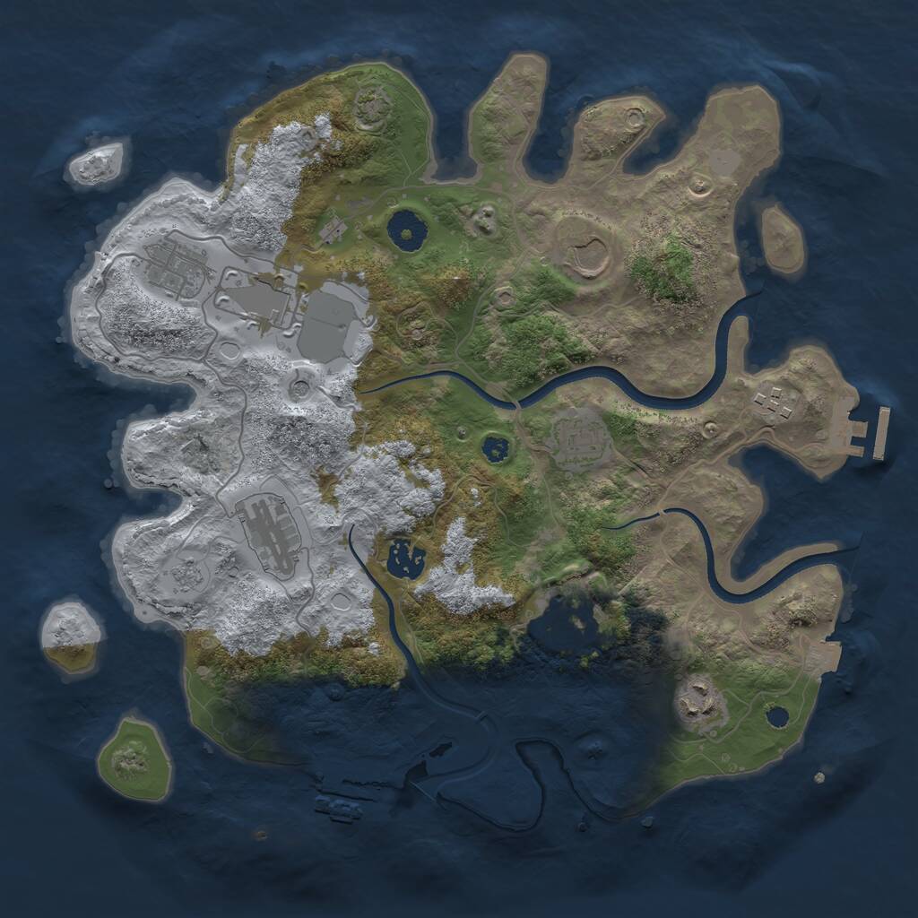Rust Map: Procedural Map, Size: 3500, Seed: 34515681, 15 Monuments