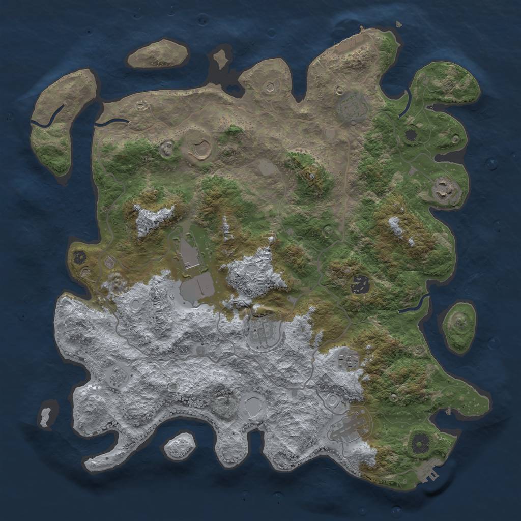 Rust Map: Procedural Map, Size: 4000, Seed: 259547, 17 Monuments