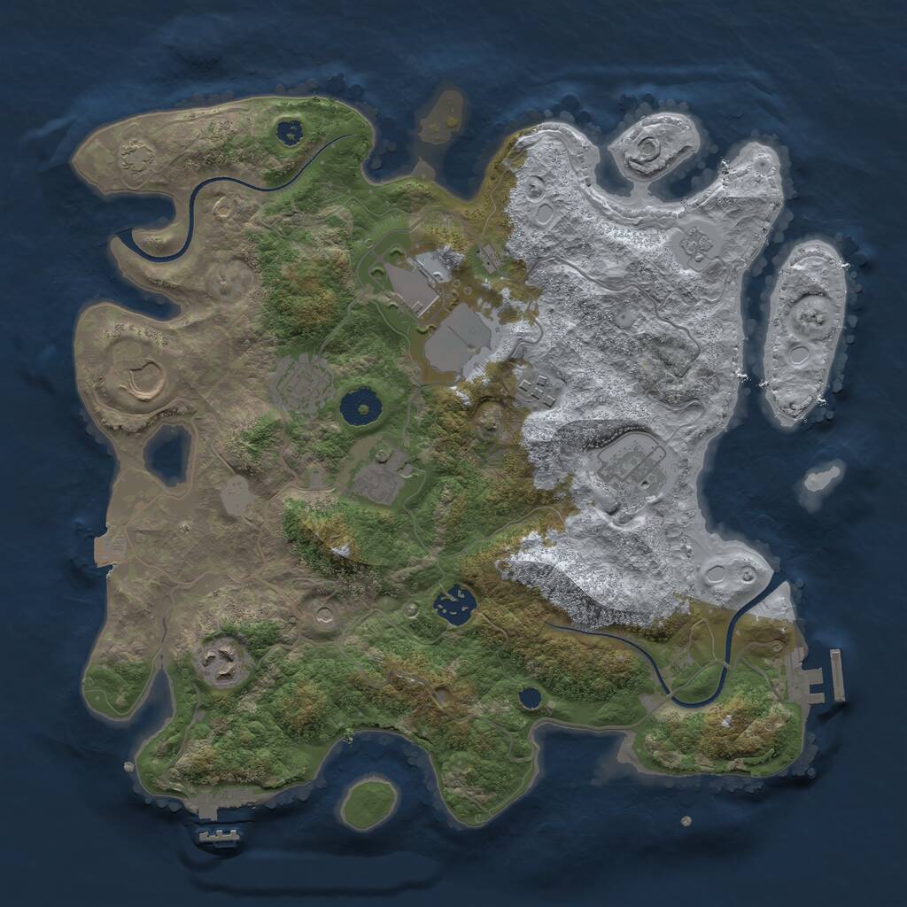 Rust Map: Procedural Map, Size: 3500, Seed: 11892157, 14 Monuments