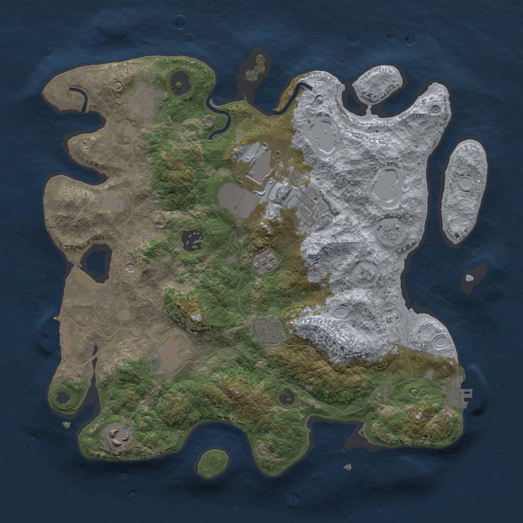 Rust Map: Procedural Map, Size: 3500, Seed: 11892157, 15 Monuments