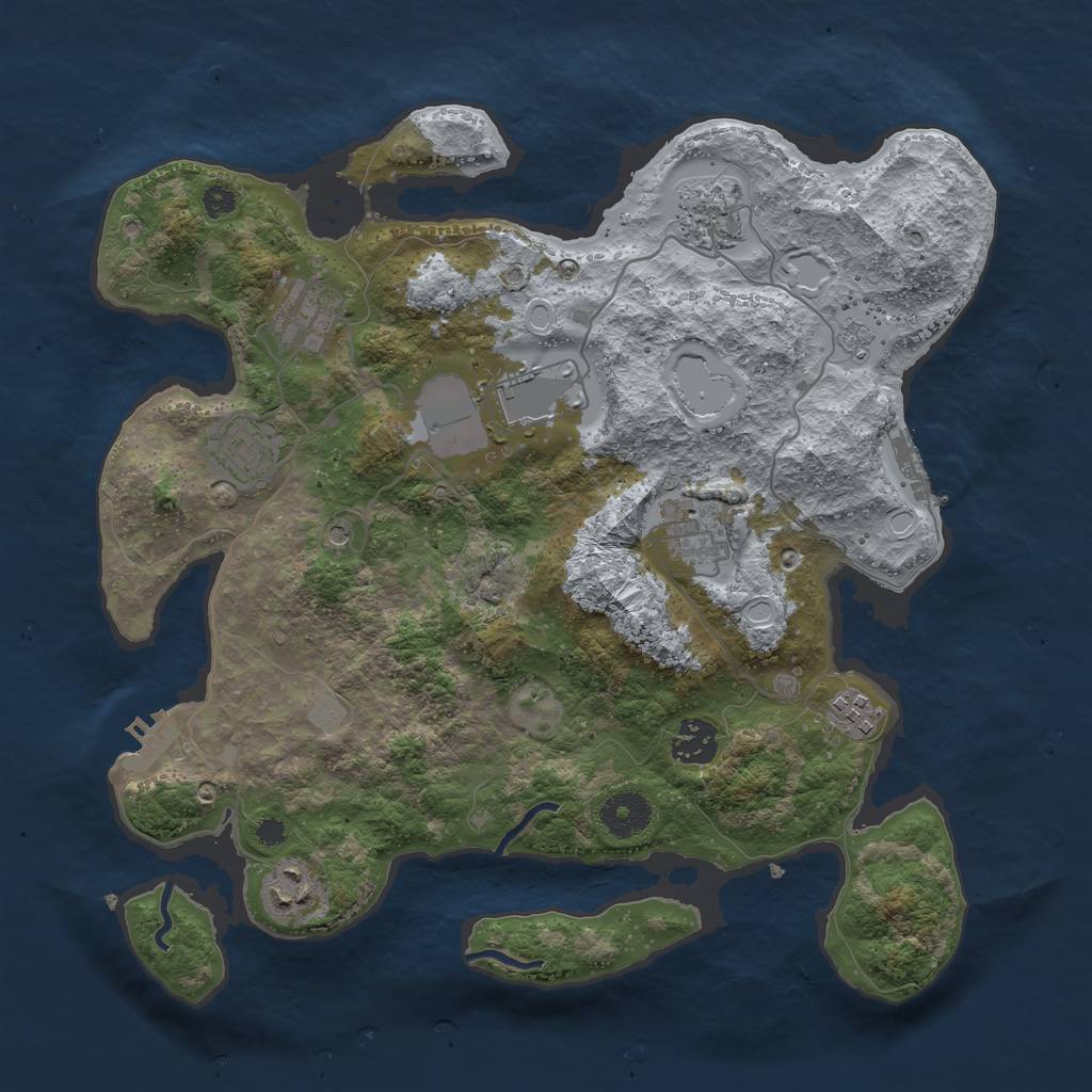 Rust Map: Procedural Map, Size: 3500, Seed: 87209778, 17 Monuments