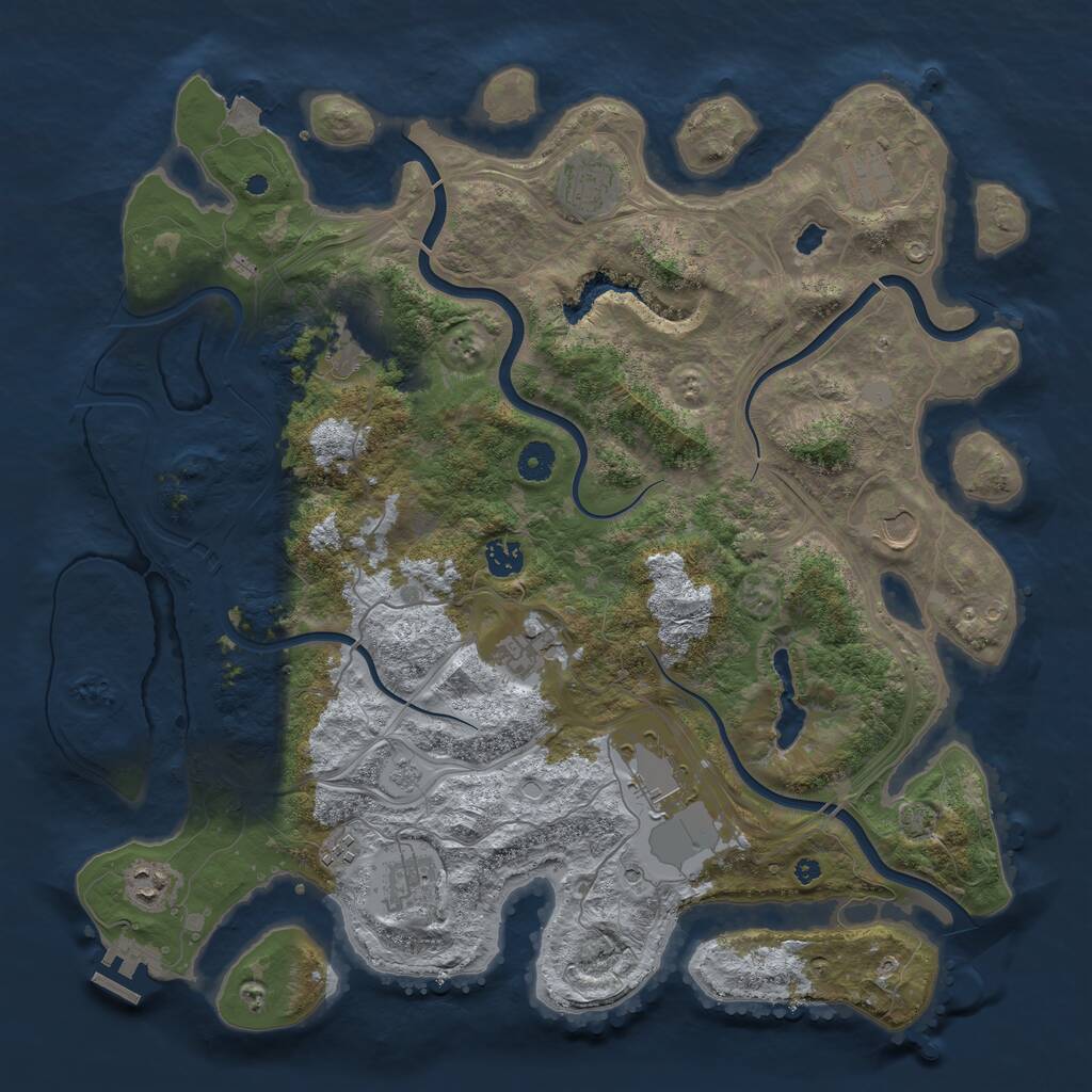 Rust Map: Procedural Map, Size: 4250, Seed: 1186871874, 15 Monuments