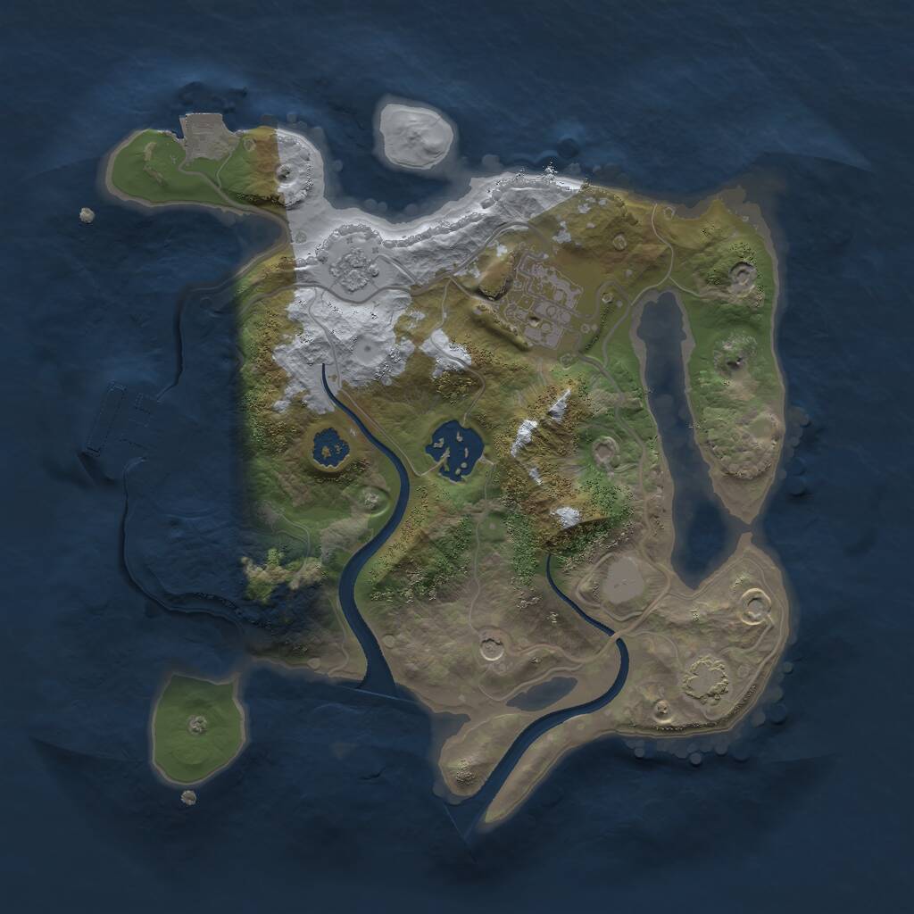 Rust Map: Procedural Map, Size: 2500, Seed: 1301965922, 7 Monuments
