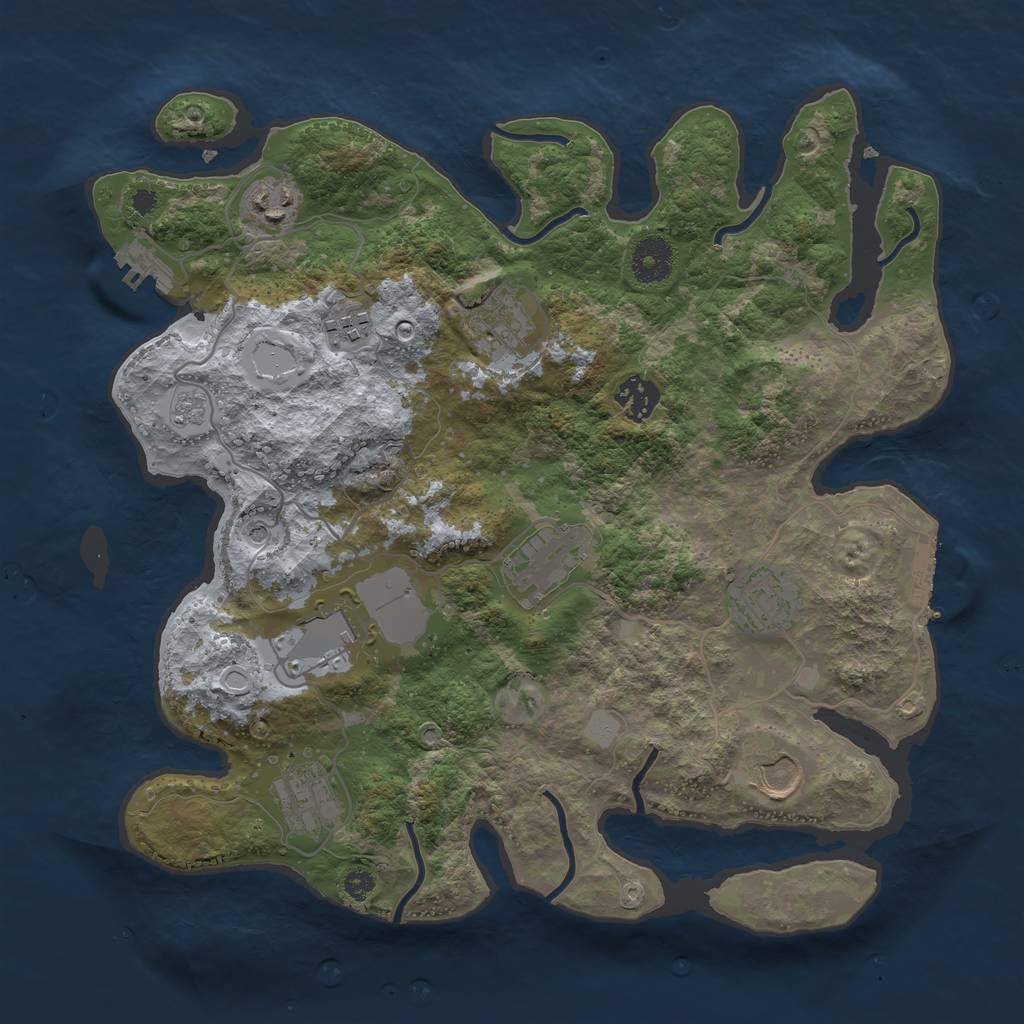 Rust Map: Procedural Map, Size: 3500, Seed: 1169393, 18 Monuments