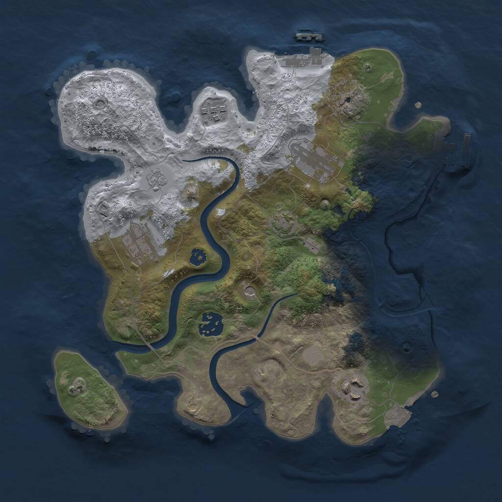 Rust Map: Procedural Map, Size: 3000, Seed: 58746932, 11 Monuments