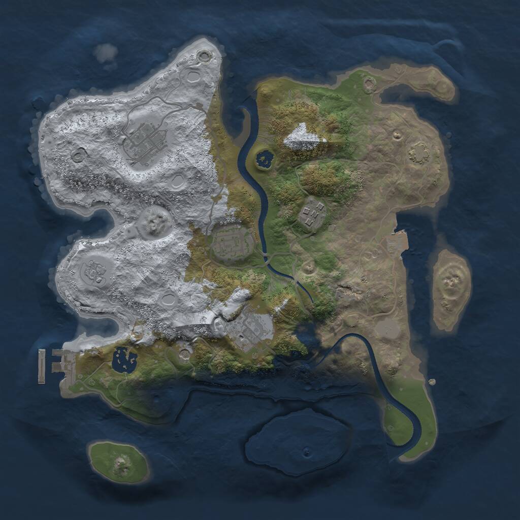 Rust Map: Procedural Map, Size: 3000, Seed: 520, 10 Monuments