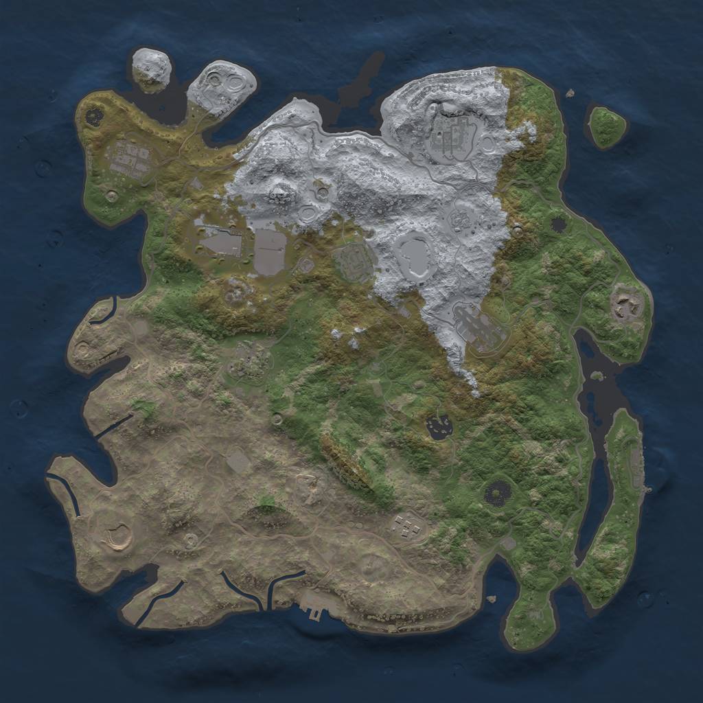 Rust Map: Procedural Map, Size: 4000, Seed: 8549, 17 Monuments