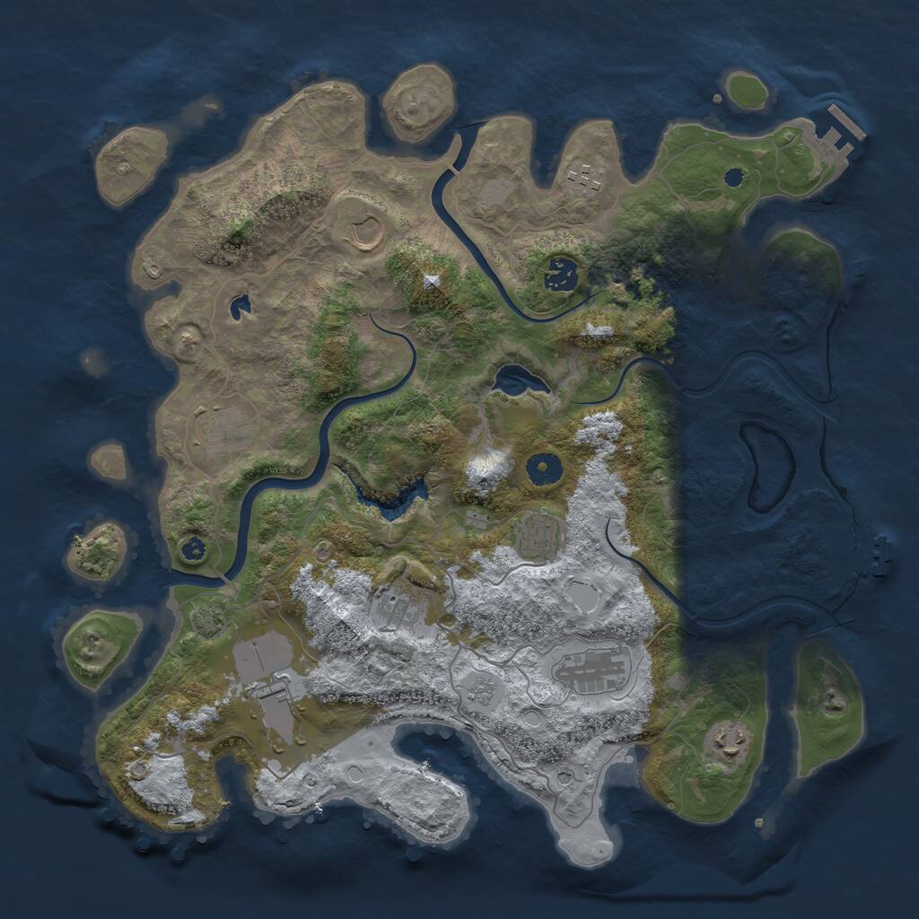 Rust Map: Procedural Map, Size: 4000, Seed: 122345, 15 Monuments