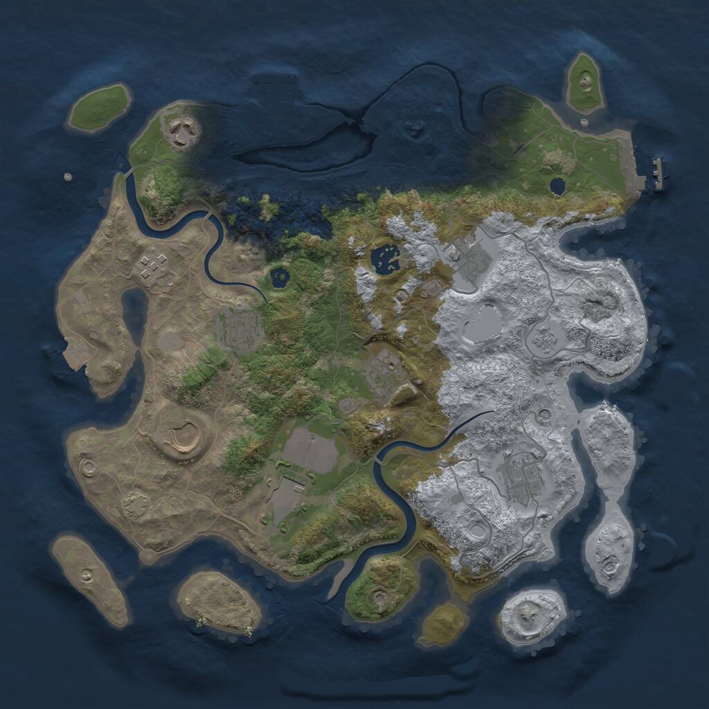 Rust Map: Procedural Map, Size: 3500, Seed: 1776387052, 15 Monuments
