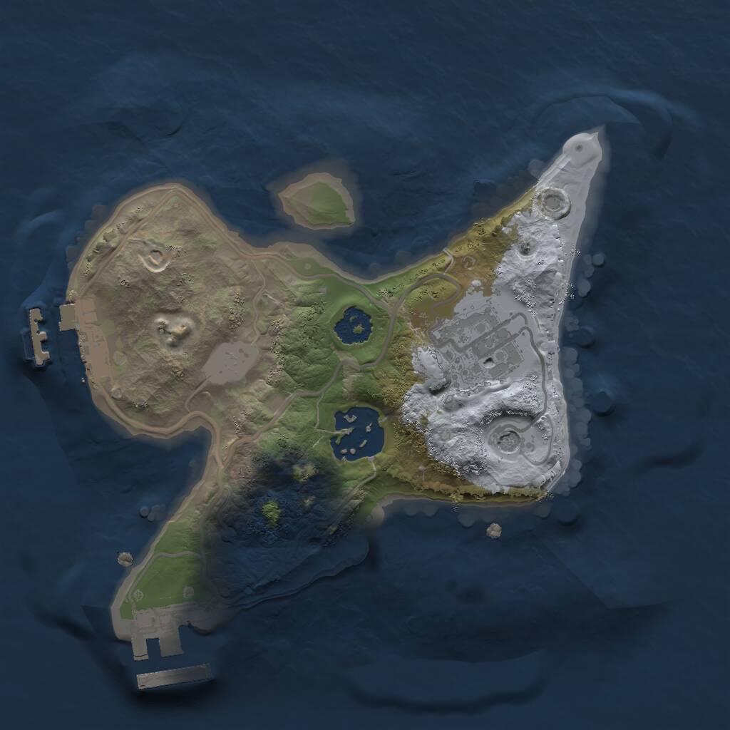 Rust Map: Procedural Map, Size: 2000, Seed: 1745120164, 6 Monuments