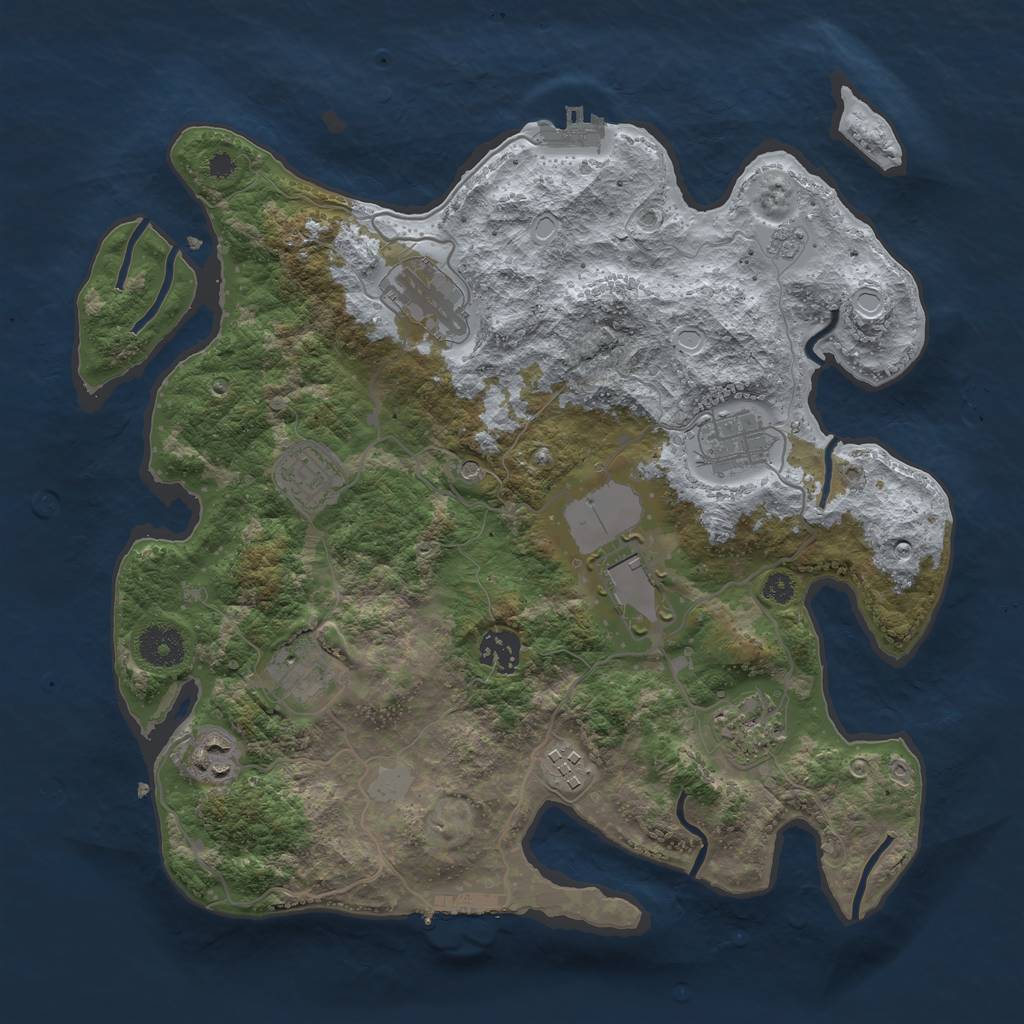 Rust Map: Procedural Map, Size: 3500, Seed: 7249162, 18 Monuments