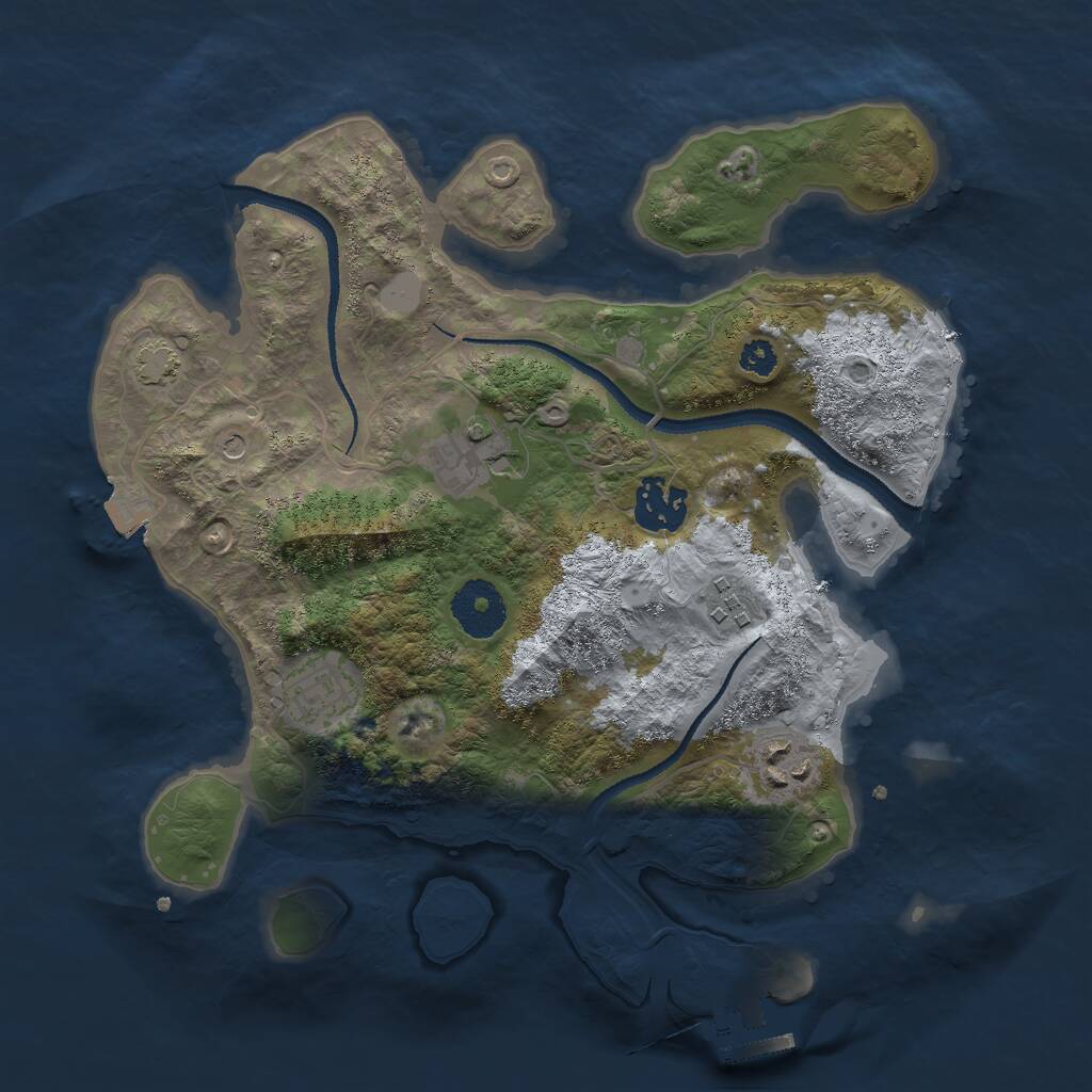 Rust Map: Procedural Map, Size: 3000, Seed: 2071058359, 9 Monuments