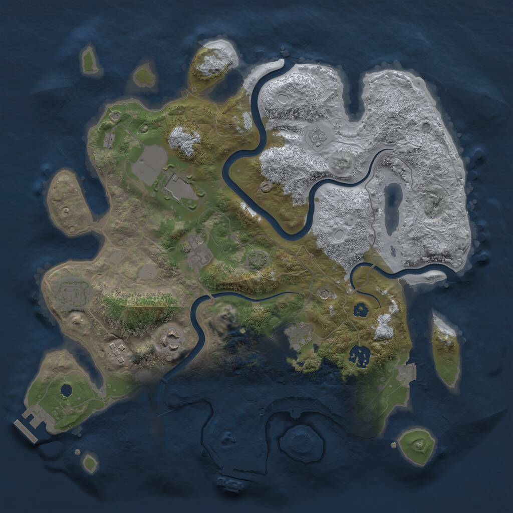 Rust Map: Procedural Map, Size: 3500, Seed: 2121295876, 13 Monuments
