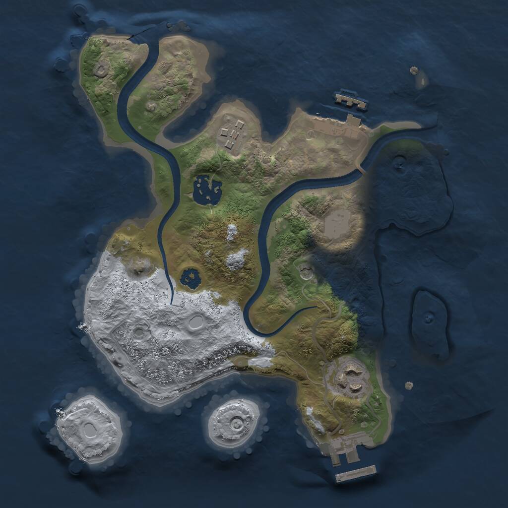 Rust Map: Procedural Map, Size: 2500, Seed: 1732161450, 7 Monuments