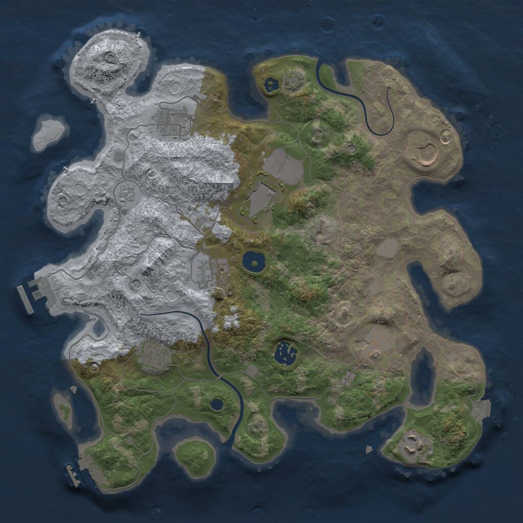 Rust Map: Procedural Map, Size: 3500, Seed: 51766764, 14 Monuments