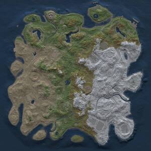 Thumbnail Rust Map: Procedural Map, Size: 4500, Seed: 1256276750, 17 Monuments