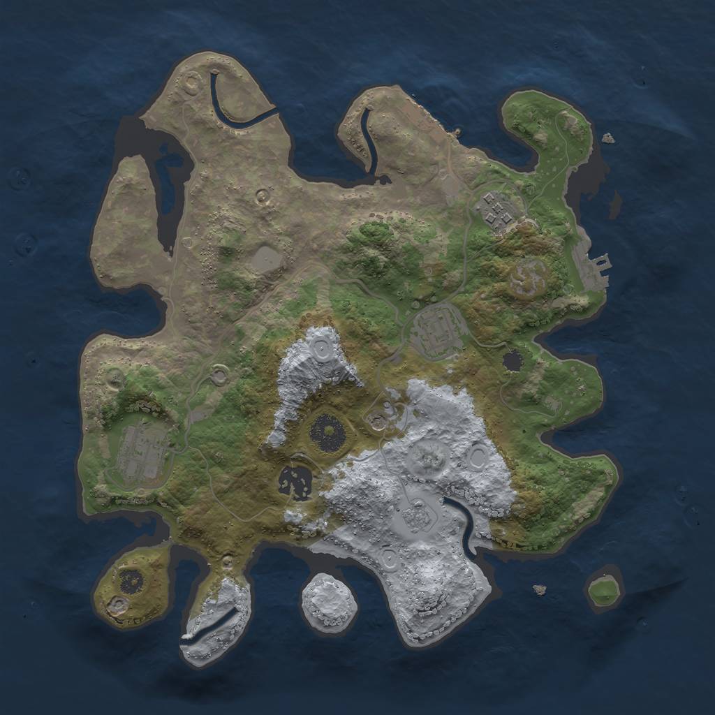 Rust Map: Procedural Map, Size: 3000, Seed: 21729, 13 Monuments