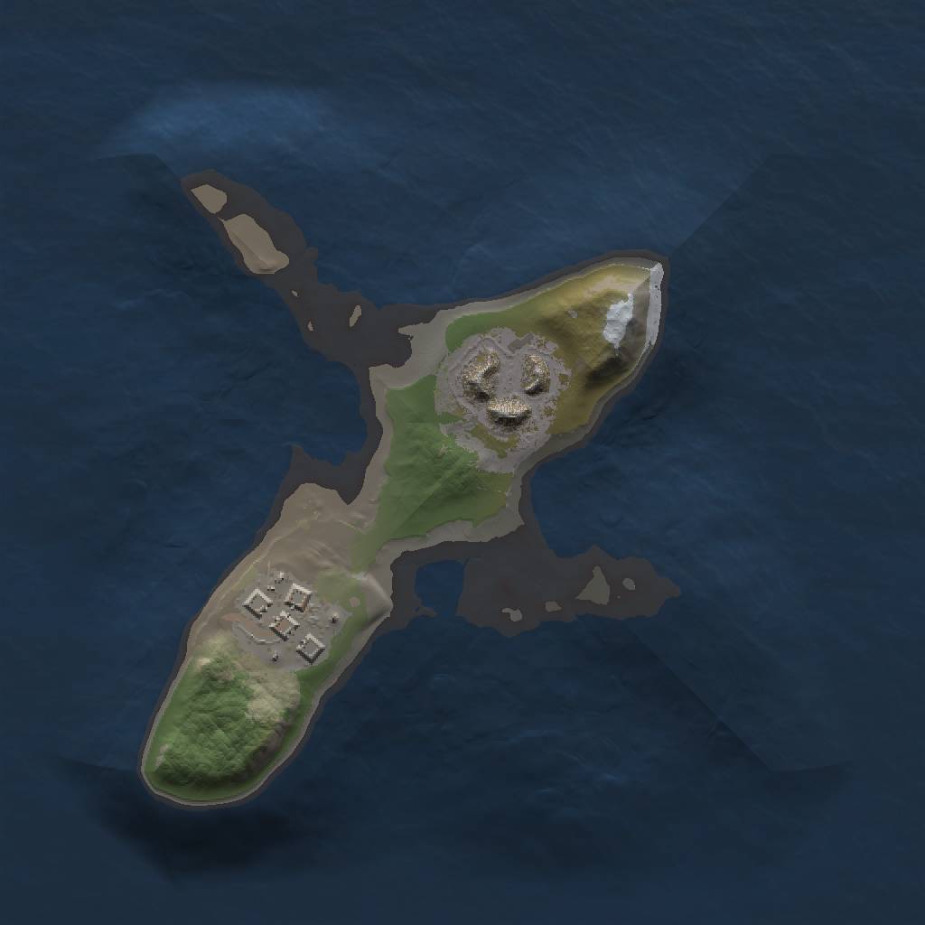 Rust Map: Barren, Size: 1500, Seed: 12121, 4 Monuments