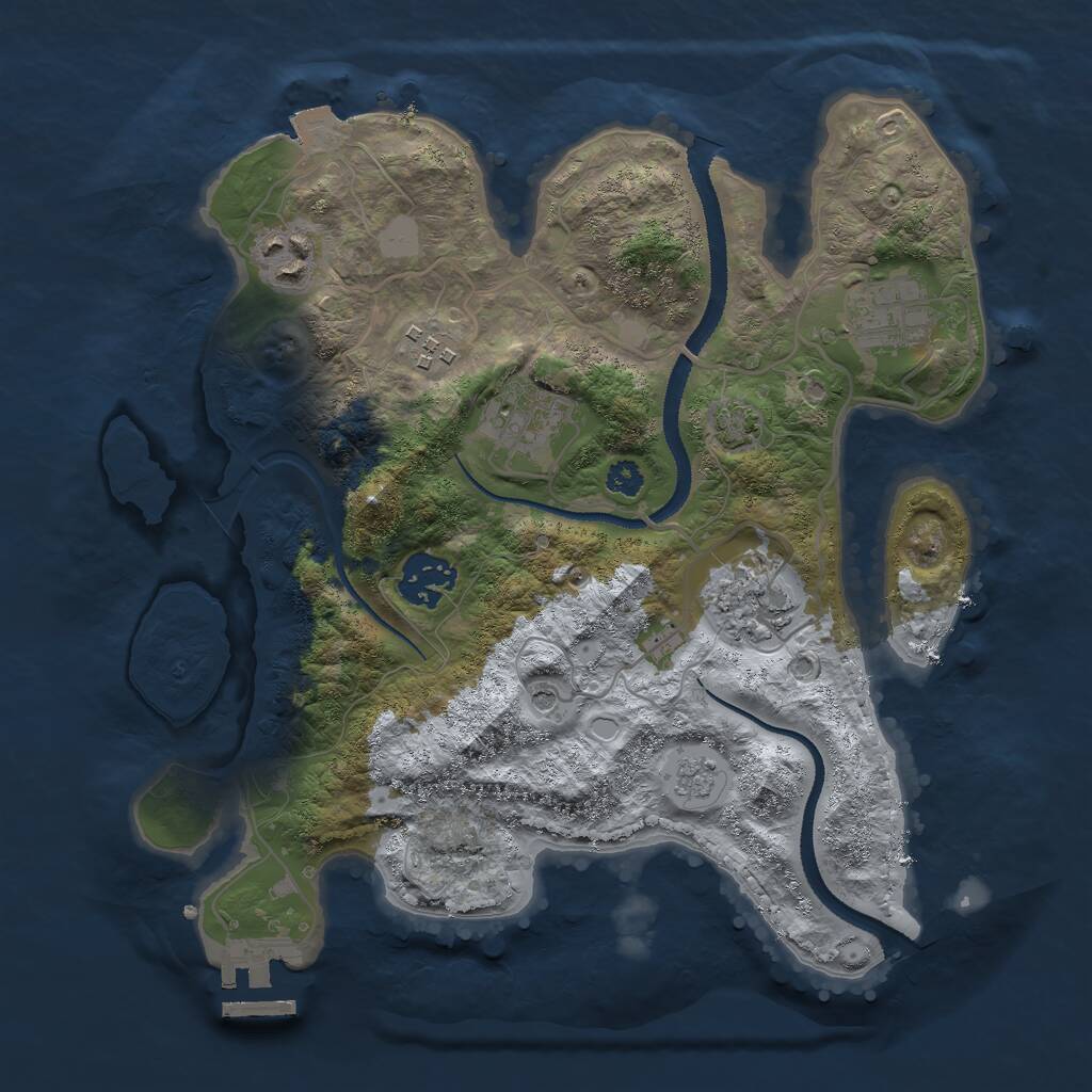 Rust Map: Procedural Map, Size: 3000, Seed: 622973667, 11 Monuments