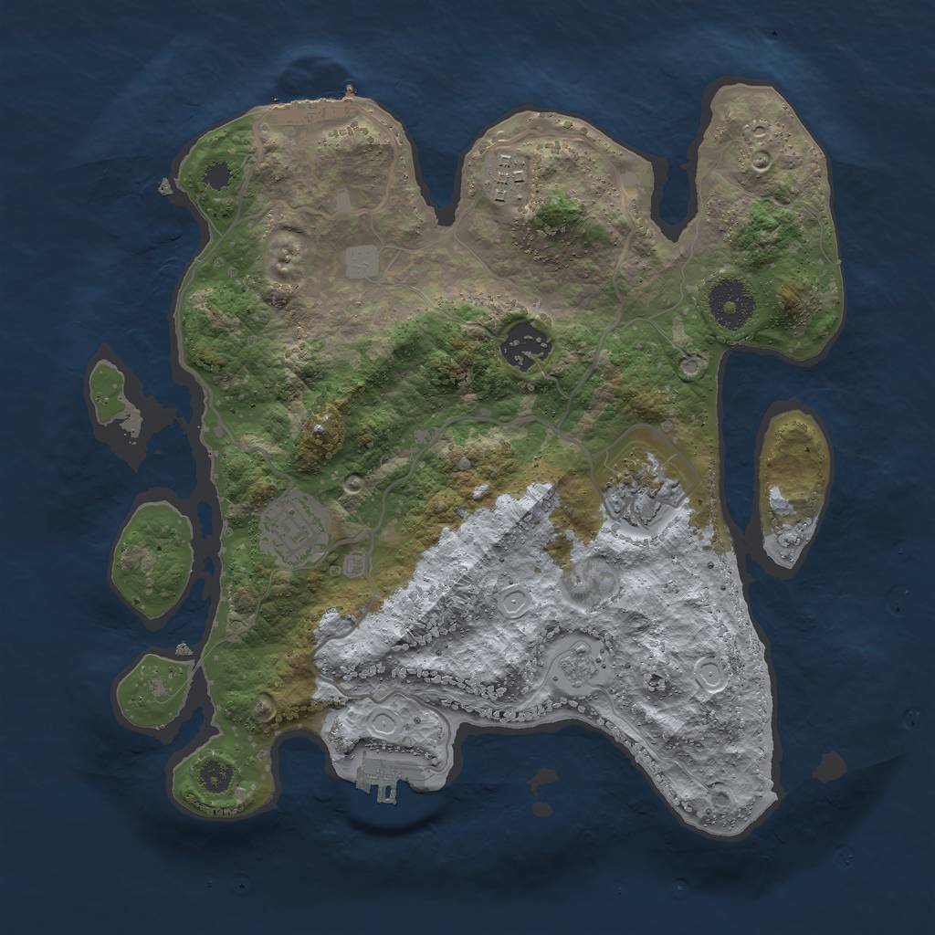 Rust Map: Procedural Map, Size: 3000, Seed: 622973667, 12 Monuments