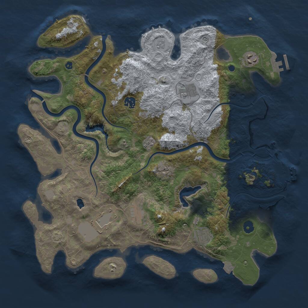 Rust Map: Procedural Map, Size: 4000, Seed: 9435345, 13 Monuments
