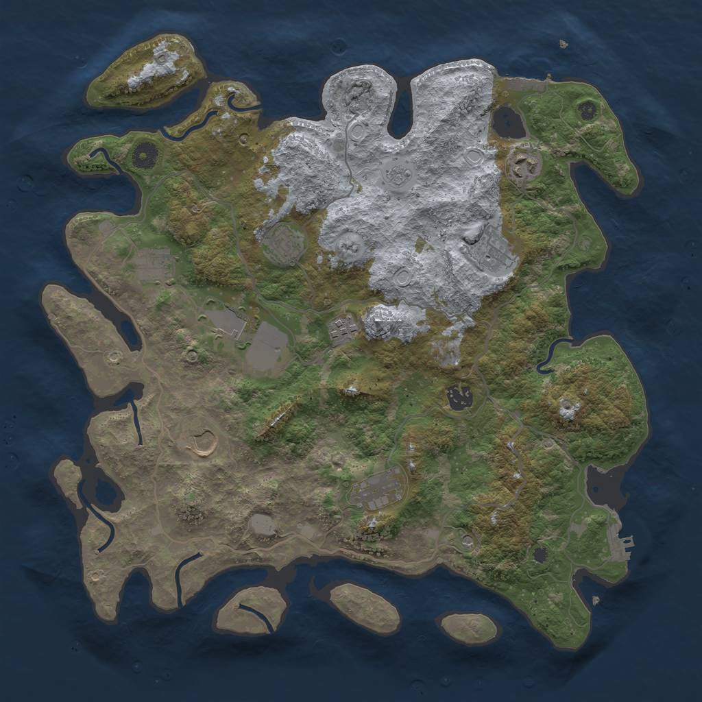 Rust Map: Procedural Map, Size: 4000, Seed: 9435345, 18 Monuments