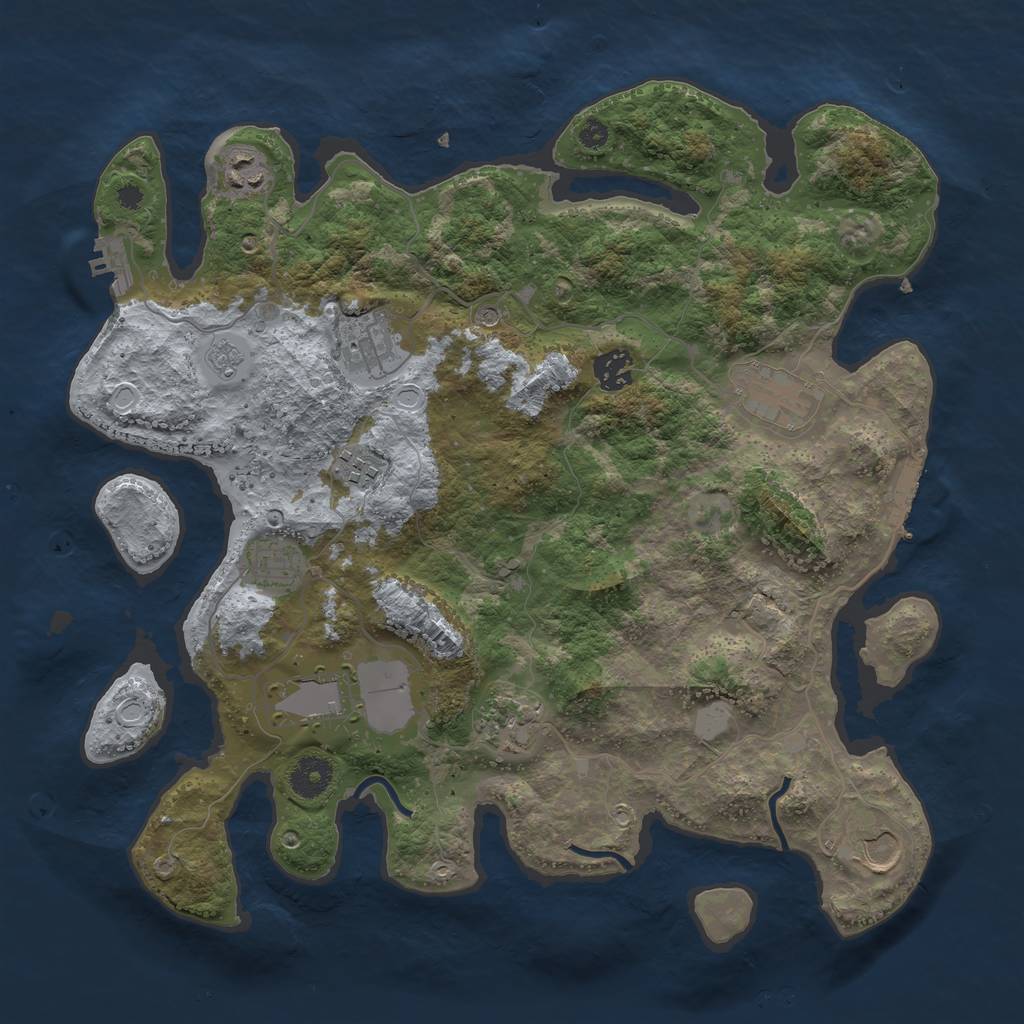 Rust Map: Procedural Map, Size: 3700, Seed: 1612741681, 18 Monuments