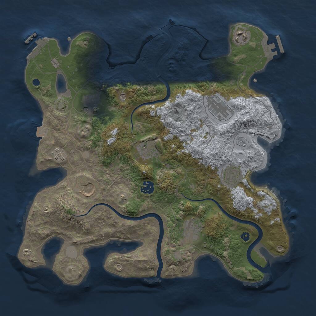Rust Map: Procedural Map, Size: 3500, Seed: 1950391426, 15 Monuments