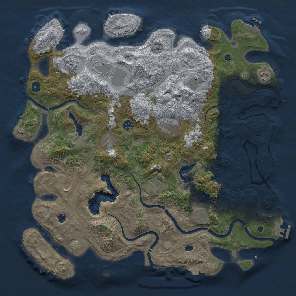 Rust Map: Procedural Map, Size: 4500, Seed: 27395095, 17 Monuments