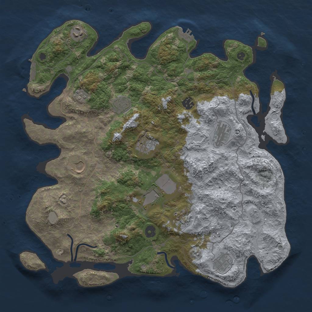 Rust Map: Procedural Map, Size: 4000, Seed: 92217, 19 Monuments