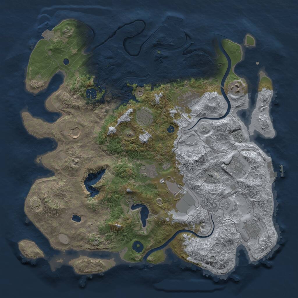 Rust Map: Procedural Map, Size: 4000, Seed: 92217, 16 Monuments