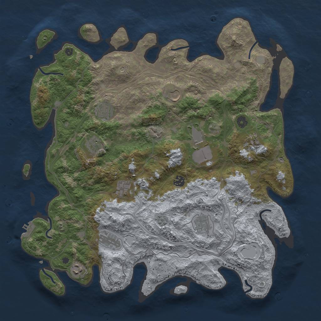 Rust Map: Procedural Map, Size: 4250, Seed: 1874426320, 19 Monuments