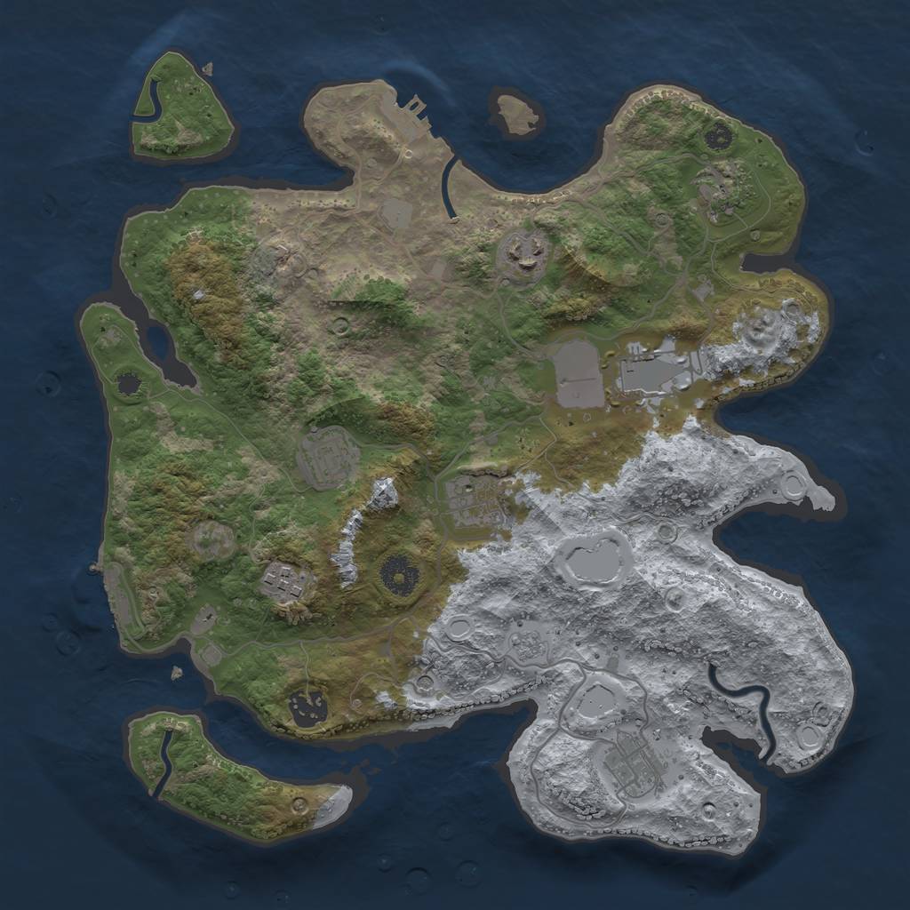 Rust Map: Procedural Map, Size: 3500, Seed: 15070038, 15 Monuments