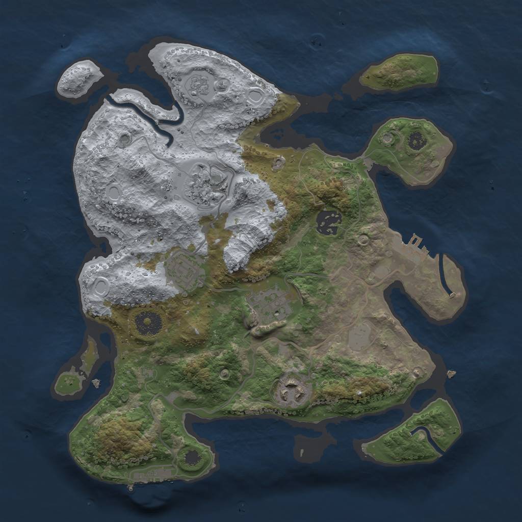 Rust Map: Procedural Map, Size: 3000, Seed: 411667848, 13 Monuments