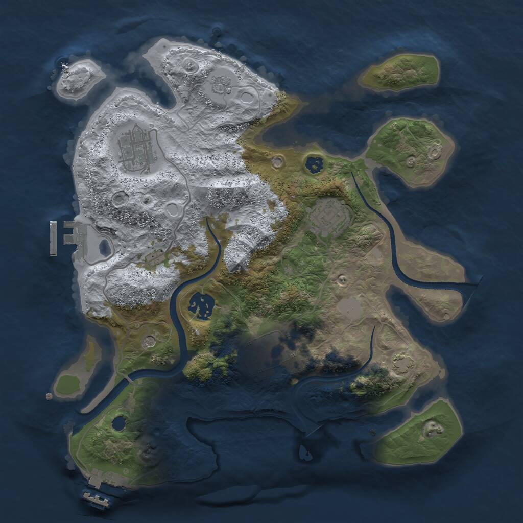 Rust Map: Procedural Map, Size: 3000, Seed: 411667848, 10 Monuments