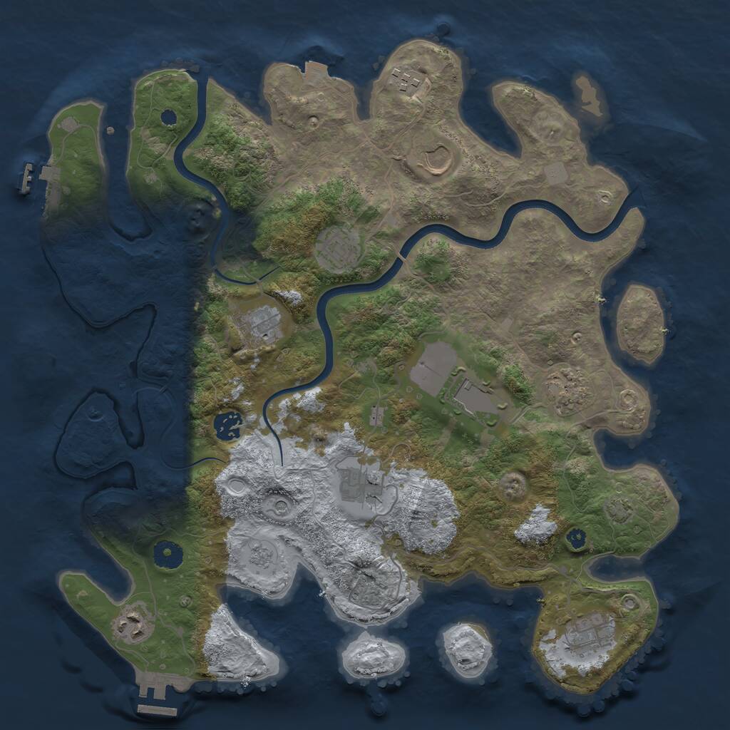 Rust Map: Procedural Map, Size: 3750, Seed: 5847384, 16 Monuments