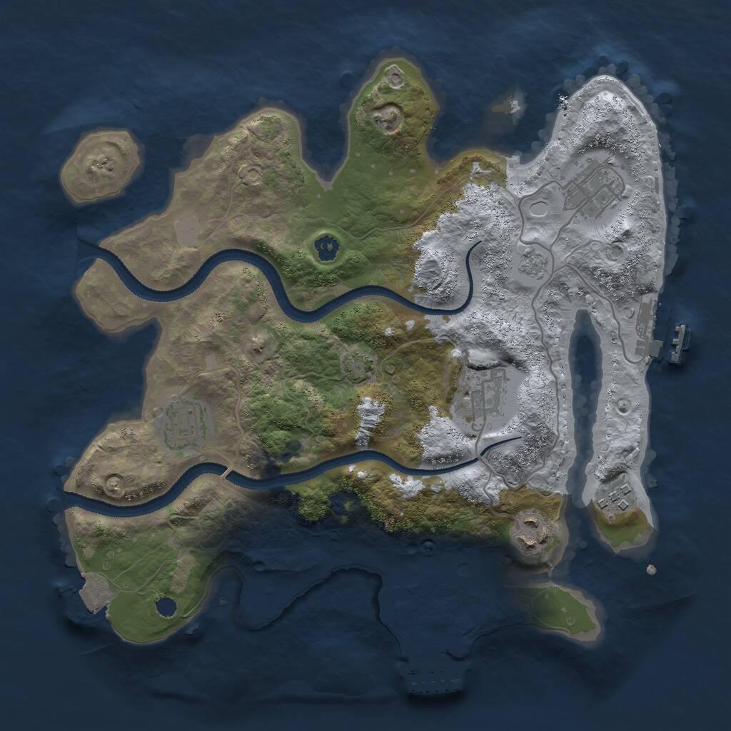 Rust Map: Procedural Map, Size: 3000, Seed: 15773, 10 Monuments