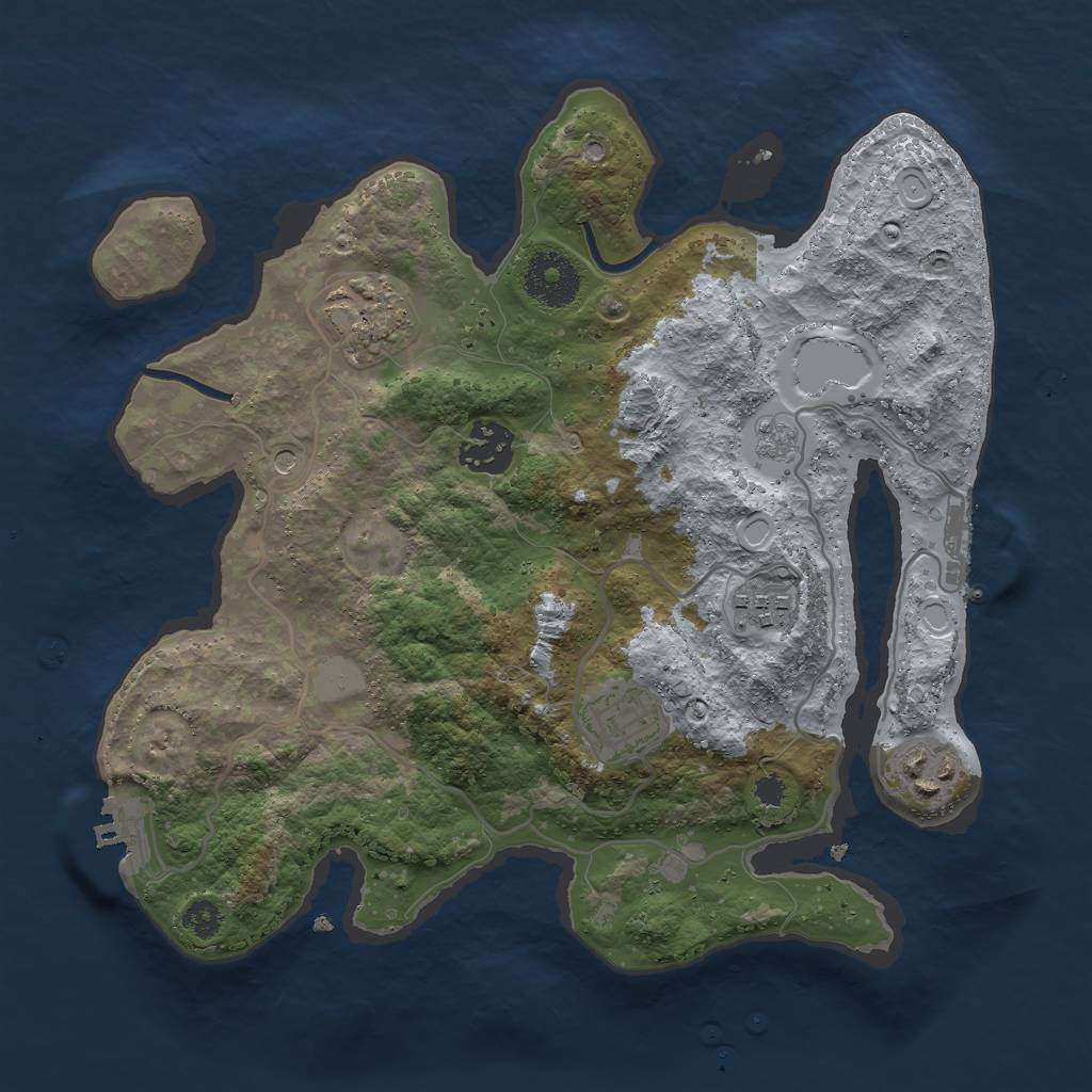 Rust Map: Procedural Map, Size: 3000, Seed: 15773, 14 Monuments