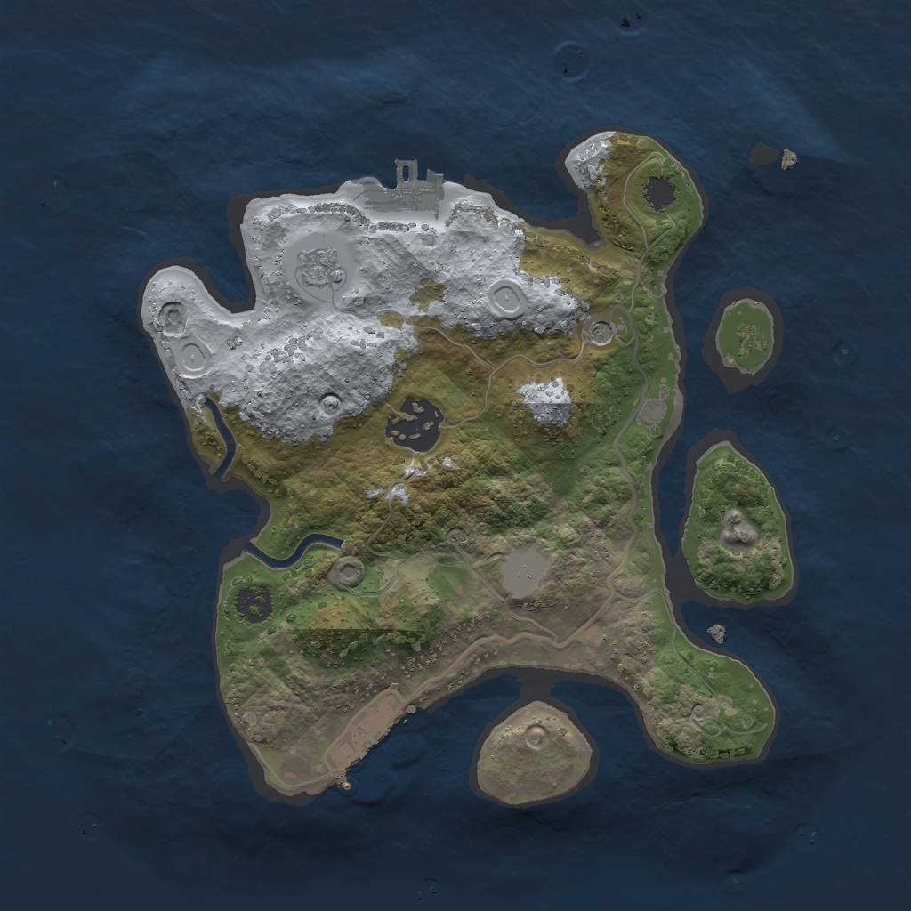 Rust Map: Procedural Map, Size: 2500, Seed: 814976288, 10 Monuments