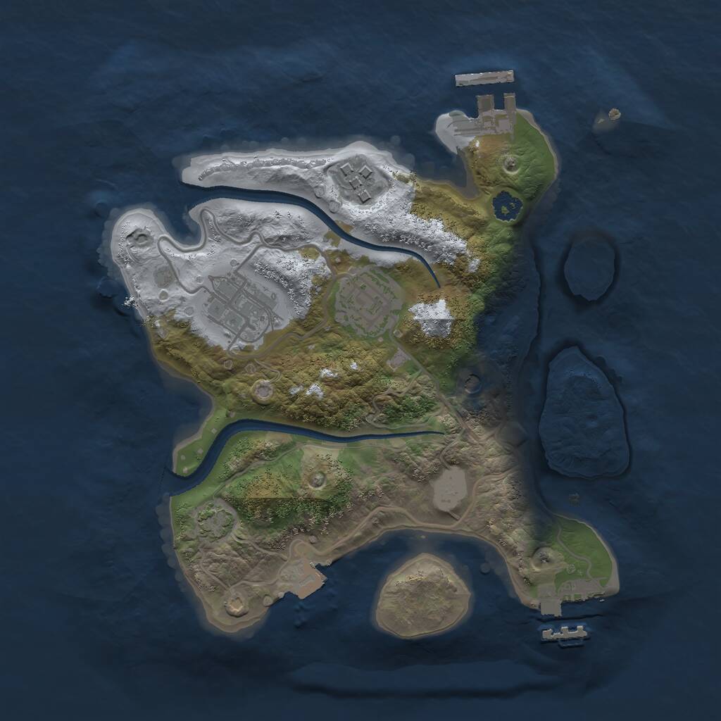 Rust Map: Procedural Map, Size: 2500, Seed: 814976288, 8 Monuments