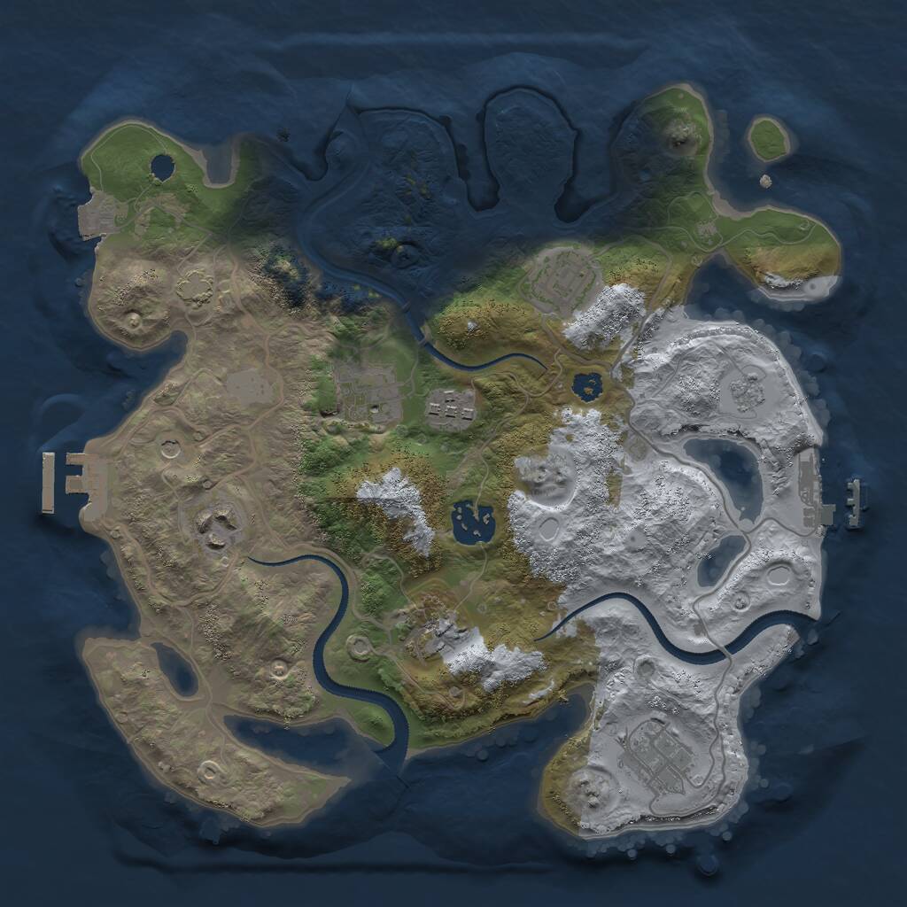 Rust Map: Procedural Map, Size: 3000, Seed: 2018184515, 13 Monuments