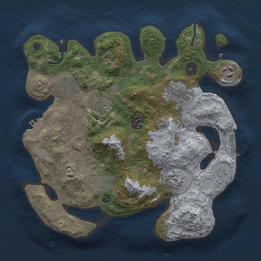 Rust Map: Procedural Map, Size: 3000, Seed: 2018184515, 16 Monuments