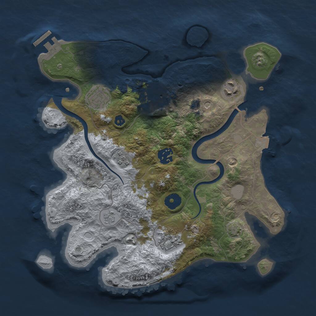 Rust Map: Procedural Map, Size: 3000, Seed: 1387919221, 11 Monuments