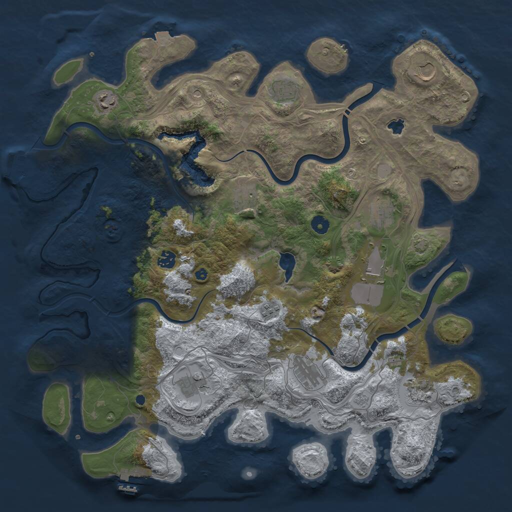 Rust Map: Procedural Map, Size: 4250, Seed: 13430, 17 Monuments