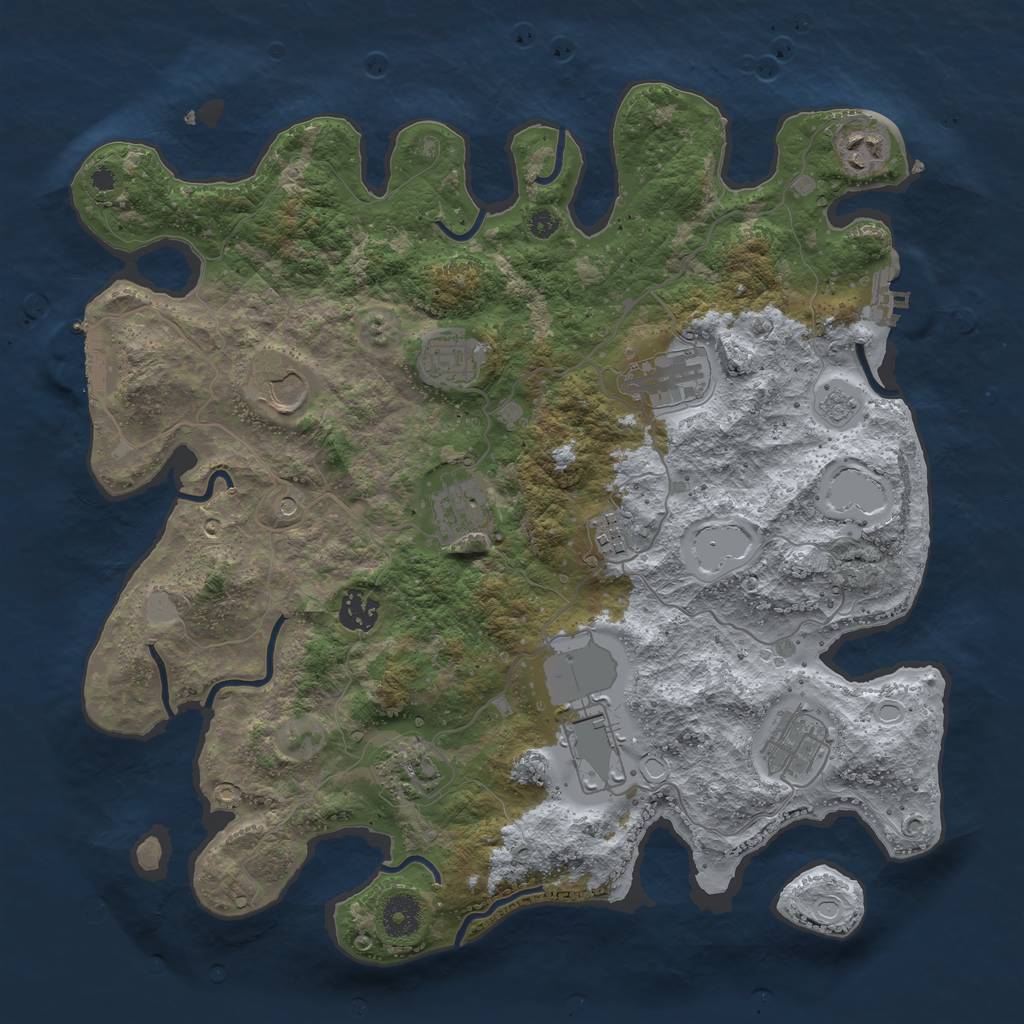 Rust Map: Procedural Map, Size: 3750, Seed: 787656, 19 Monuments