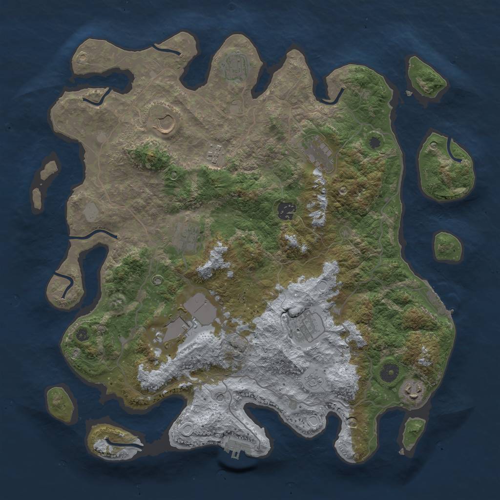 Rust Map: Procedural Map, Size: 4000, Seed: 4826, 18 Monuments