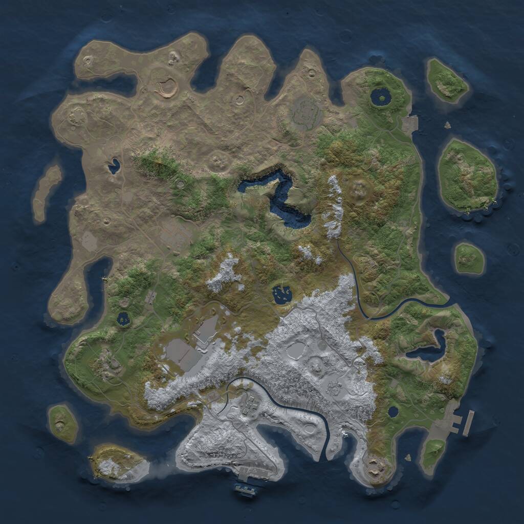 Rust Map: Procedural Map, Size: 4000, Seed: 4826, 14 Monuments